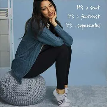 Urban Lifestyle Knit Pouf - Stylish and Versatile Home Accessory