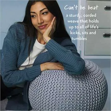 Urban Lifestyle Knit Pouf - Stylish and Versatile Home Accessory