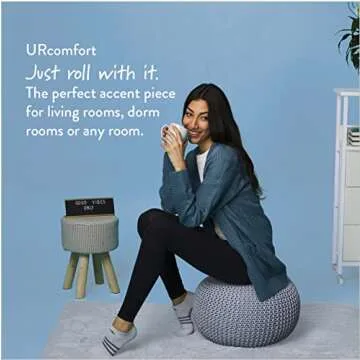 Urban Lifestyle Knit Pouf - Stylish and Versatile Home Accessory