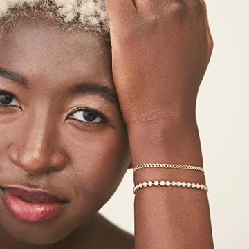 Pearich 14K Gold Tennis Bracelet with Sparkling Cubic Zirconia