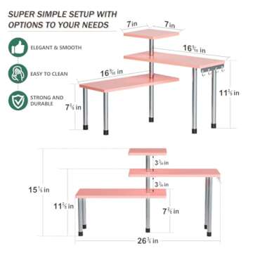 ZHWS Bathroom Counter Organizer Corner Shelf – Bathroom Organization Bamboo 3 Tier Spice Rack Make...