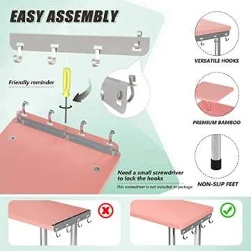 ZHWS Bathroom Counter Organizer Corner Shelf – Bathroom Organization Bamboo 3 Tier Spice Rack Makeup Organizer Bookshelf Space Saving Rack Kitchen Office Living Room (Pink)