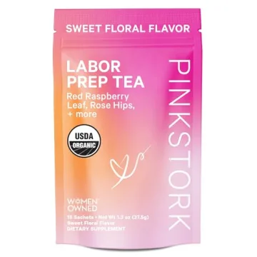 Pink Stork Labor Prep Tea - Organic Pregnancy Tea with Raspberry, Chamomile, Rosehip for Labor and D...