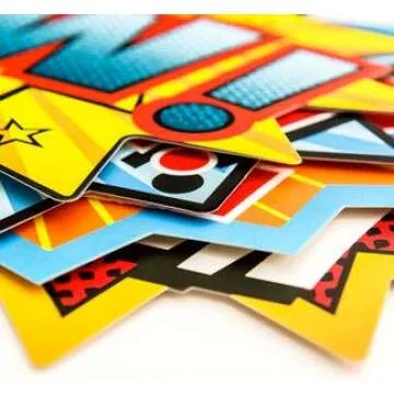 Superheroes Theme Party Photography Backdrop with Prop, Flag & Mask. Super Hero Cityscape Photo Booth Background for Kids Party, Birthday Wall Decorations