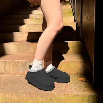 Nzrcwiol Women's Platform Mini Boots for Cozy Winter Feet