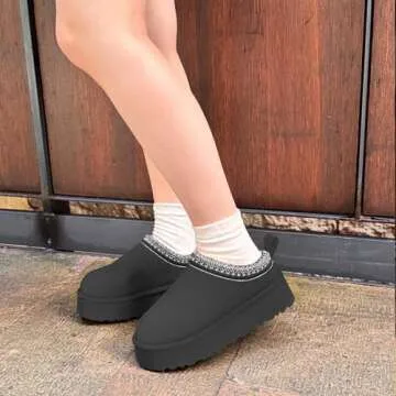 Nzrcwiol Women's Platform Mini Boots for Cozy Winter Feet