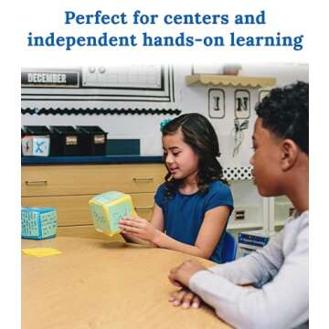 Carson Dellosa Differentiated Instruction Cubes, 3 Large Foam Classroom Pocket Dice with Cards, DIY Foam Picture Blocks with Clear Pockets for Kids, Educational Playing Game Dice, Ages 3 and Up