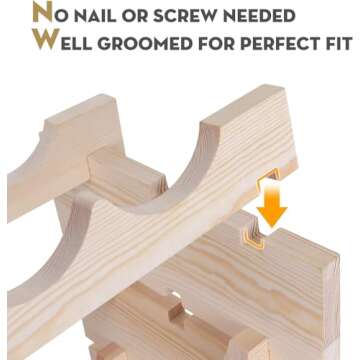 Smartxchoices 72 Bottles Stackable Modular Wine Rack, 6-Tier 72 Slots Floor Wine Storage Stand Wooden Wine Holder Display Shelves, Wobble-Free, Solid Wood, Floor Free Standing