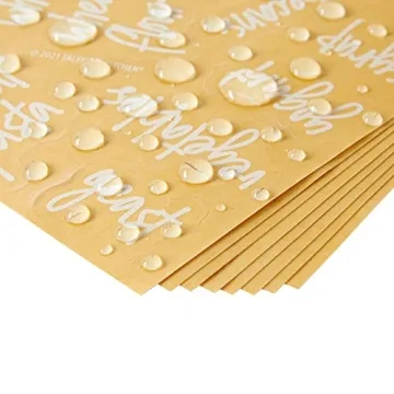 Talented Kitchen 375 Clear Kitchen Labels for Organizing Storage Canisters and Jars, Pantry Labels for Containers Preprinted, White Script + Numbers +Date Stickers (Water Resistant)