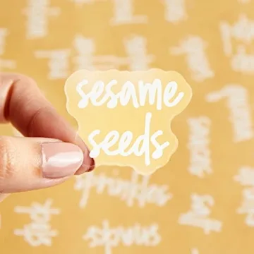 Talented Kitchen 375 Clear Kitchen Labels for Organizing Storage Canisters and Jars, Pantry Labels for Containers Preprinted, White Script + Numbers +Date Stickers (Water Resistant)