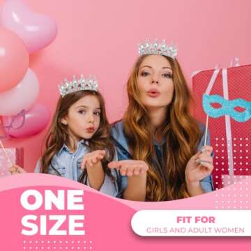Papoopy Crown for Women, Queen Crown Tiara for Princess Party (Silver)