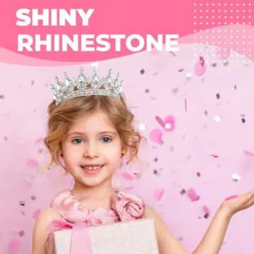 Papoopy Crown for Women, Queen Crown Tiara for Princess Party (Silver)