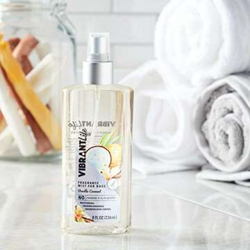 Vibrant Life FRAGRANCE MIST FOR DOGS Vanilla & Coconut MOISTURIZING • PREMIUM FRAGRANCE • ENHANCED ODOR CONTROL
