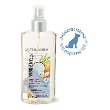 Vibrant Life FRAGRANCE MIST FOR DOGS Vanilla & Coconut MOISTURIZING • PREMIUM FRAGRANCE • ENHANCED ODOR CONTROL