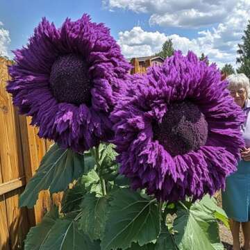800+ Sunflower Seeds for Planting - Giant Teddy Bear Sunflower Heirloom Non-GMO Seeds Open Pollinated & Untreated - Attracts Butterflies & Bees