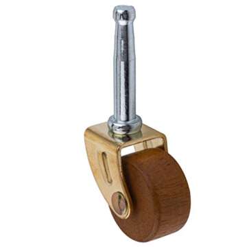 Wood Furniture Caster Wheel | Diameter: 1 1/4" | Stem Caster Wheels for Table, Sofa, Chest, Dresser,...