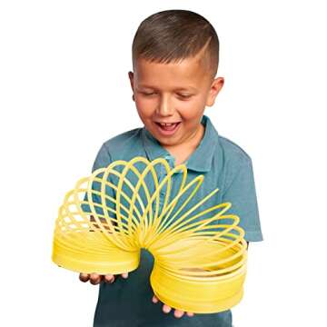 Slinky the Original Walking Spring Toy, 5-inch Diameter Plastic Giant Slinky 4 Pack, Fidget Toy, Kid...