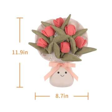 Apricot Lamb Tulips Bouquet Plush Stuffed Toy for Kids