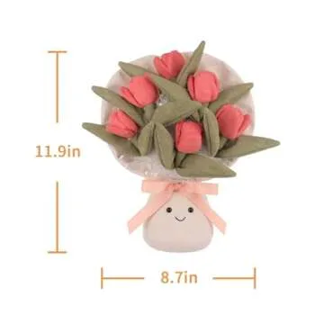 Apricot Lamb Tulips Bouquet Plush Stuffed Toy for Kids