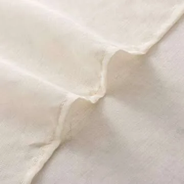 MISS SELECTEX Pom Pom Voile Sheer Curtains Set of 2 Ivory