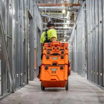 Klein Tools 54807MB MODbox Short Compartment Box, Full-Width Tool Box Organizer, Small Parts Tool Box has 20 Compartments, 8 Removable Bins, Holds Nuts, Bolts, Screws, Nails, Stackable Tool Box Module