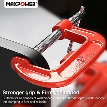 MAXPOWER 3 Piece C Clamp Set: Durable & Reliable Clamps