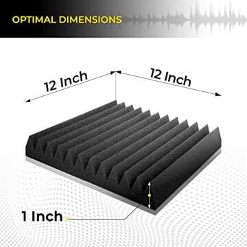 24 Pack Acoustic Panels - High Density Soundproof Wedges