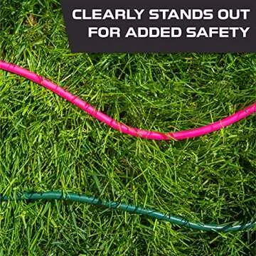 IRON FORGE CABLE 50 ft Outdoor Extension Cord 3 Prong - 16/3 SJTW Lighted Neon Pink Electrical Cable 50 Foot for Outside 13 AMP