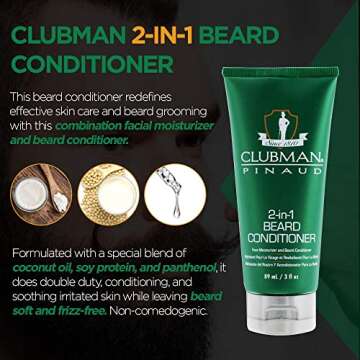Clubman 2-In-1 Beard Conditioner 3 Pack for Men