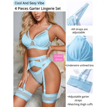 Kaei&Shi Sexy Lingerie Set for Women, Strappy Design