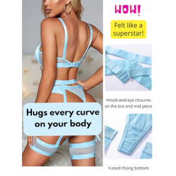 Kaei&Shi Sexy Lingerie Set for Women, Strappy Design