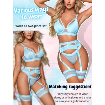 Kaei&Shi Sexy Lingerie Set for Women, Strappy Design