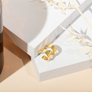 PAVOI Gold Plated Square Edge Hoop Earrings for Women