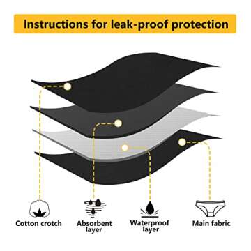 Nalwort Teen Girls Period Underwear Menstrual Period Panties Leak-Proof Cotton Protective Briefs Pac...