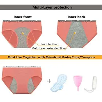 Nalwort Teen Girls Period Underwear Leak-Proof Organic Cotton