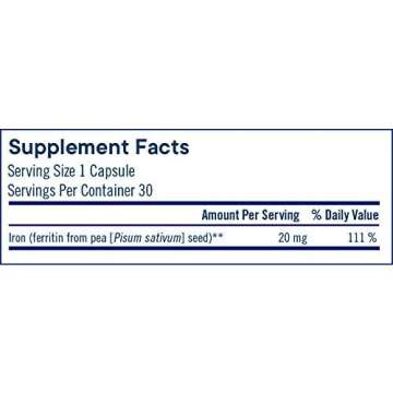 Flora- Iron Ferritin+ Plant-Based Supplement for Women - Non-Constipating, Highly Absorbable - Suppo...