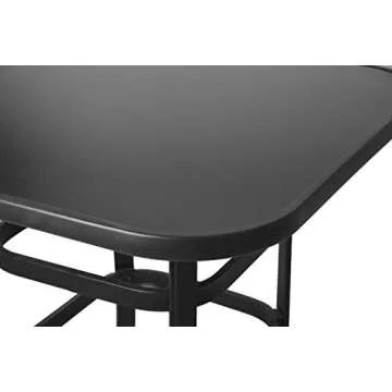 EMERIT Bar Height Patio Table Bistro High Top Patio Table Outdoor Bar Table Metal Frame Tempered Glass Table High Top…