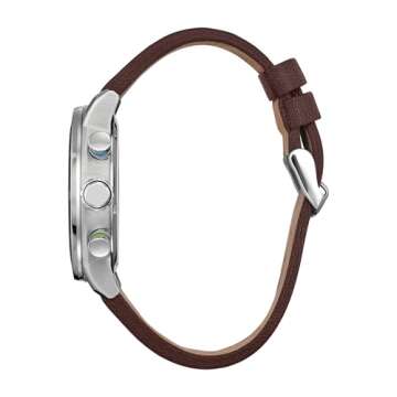 Citizen Men's Eco-Drive Star Wars Luke Skywalker Chronograph Stainless Steel Watch with Brown Leathe...