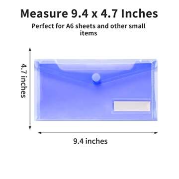 Sooez 12 Pack Small Plastic Envelopes for Easy Organization