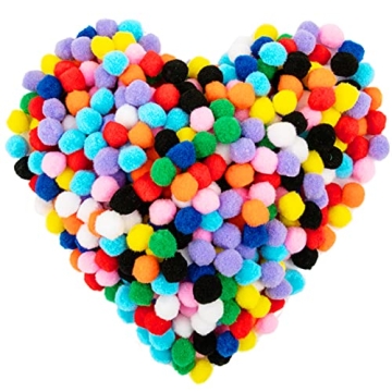 300 Pieces 1 Inch Assorted Pom Poms, Craft Pom Pom Balls, Colorful Pompoms for DIY Creative Crafts D...