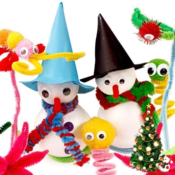 300 Assorted Pom Poms for Creative Kids Craft Projects