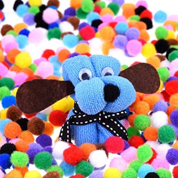 300 Assorted Pom Poms for Creative Kids Craft Projects