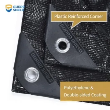 GUARD SHIELD Black Tarp 12x20 Feet Waterproof Tarps Lightweight Camping Tarp Outdoor Multi Purpose P...