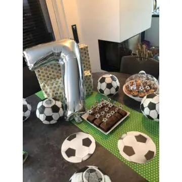 Kesoto 8 In Soccer Ball Paper Lantern Decoration Soccer Goal Birthday Party Decoration - Pack of 5