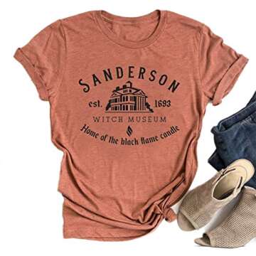 Sanderson Sisters Witch Museum Hocus Pocus Shirt for Women - Halloween Tee in Orange