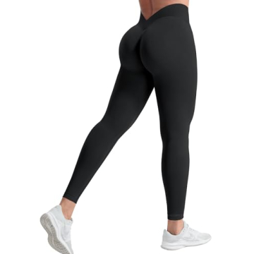 YEOREO Liz Scrunch Workout Leggings for Women - High Waisted Butt Lifting V Back Seamless Gym Yoga L...