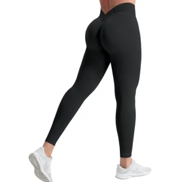 YEOREO Liz Scrunch Workout Leggings for Women - High Waisted Butt Lifting V Back Seamless Gym Yoga L...