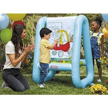 Little Tikes® 3-in-1 Paint & Play Backyard Easel Inflatable Outdoor Art with Accessories for Kids, Children, Boys & Girls 3+ Years