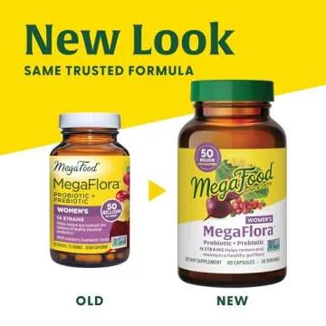 MegaFood MegaFlora Probiotics for Women + Prebiotics and Probiotics with 14 Strains & 50 Billion CFUs, with Cranberry, Probiotics for Women Digestive Health, Vegetarian - 90 Capsules (45 Servings)