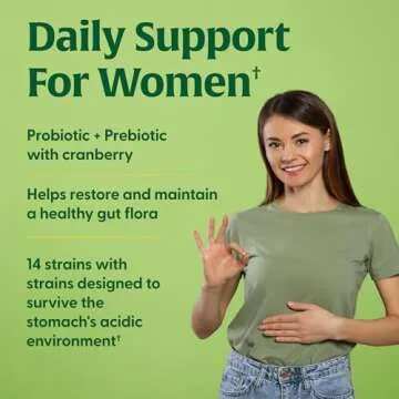 MegaFood MegaFlora Probiotics for Women + Prebiotics and Probiotics with 14 Strains & 50 Billion CFUs, with Cranberry, Probiotics for Women Digestive Health, Vegetarian - 90 Capsules (45 Servings)
